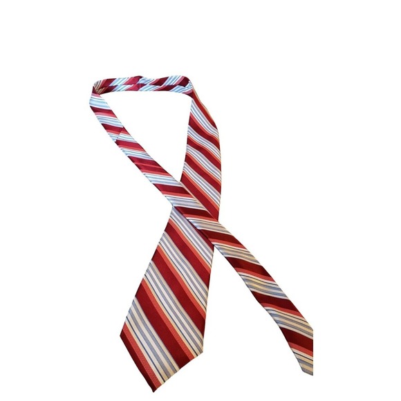 Arrow Mens Necktie Tie Red White Blue Striped Silk Neck Tie Career - Picture 3 of 11
